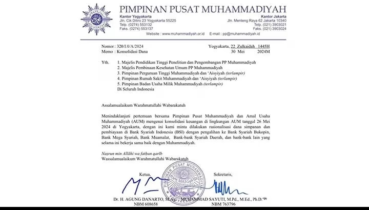 PP Muhammadiyah Menarik Dananya dari BSI: Bank Syariah Ada Apa?