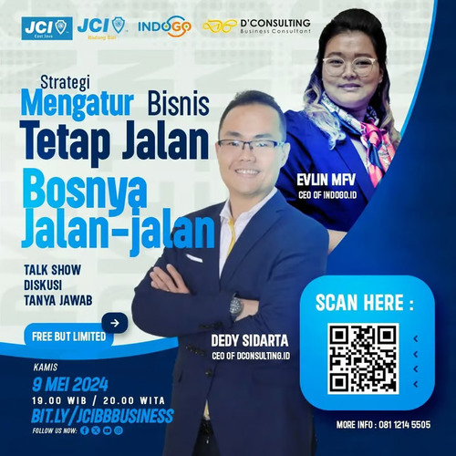 D'Consulting menjadi Pembicara Talkshow Diskusi Tanya Jawab JCI: Strategi Mengatur Bisnis Tepat Jalan, Bosnya 