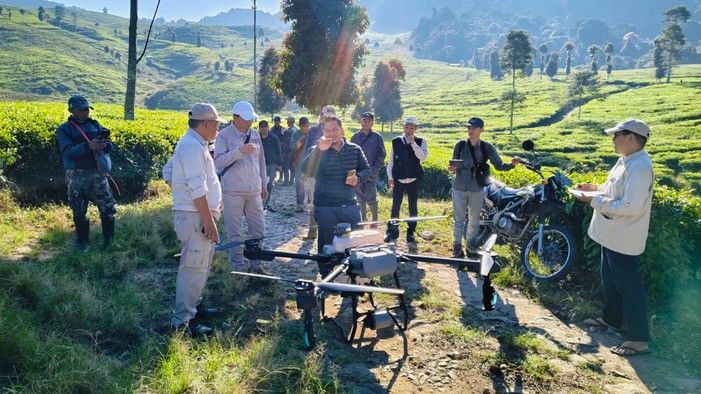 Halo Robotics Berhasil Melakukan Uji Coba Drone Pertanian untuk Perkebunan Teh