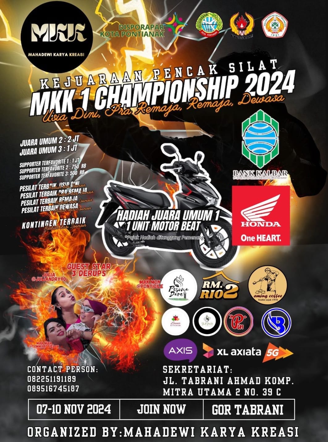 MKK1 Pencak Silat Championship 2024: Turnamen Bergengsi di Pontianak Sambut Hari Pahlawan