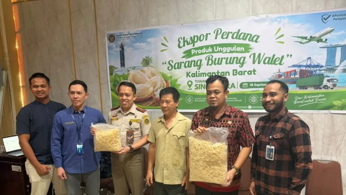 Ekspor Perdana 103 Kg Sarang Burung Walet Kalbar ke Singapura Bernilai Rp1,3 Miliar