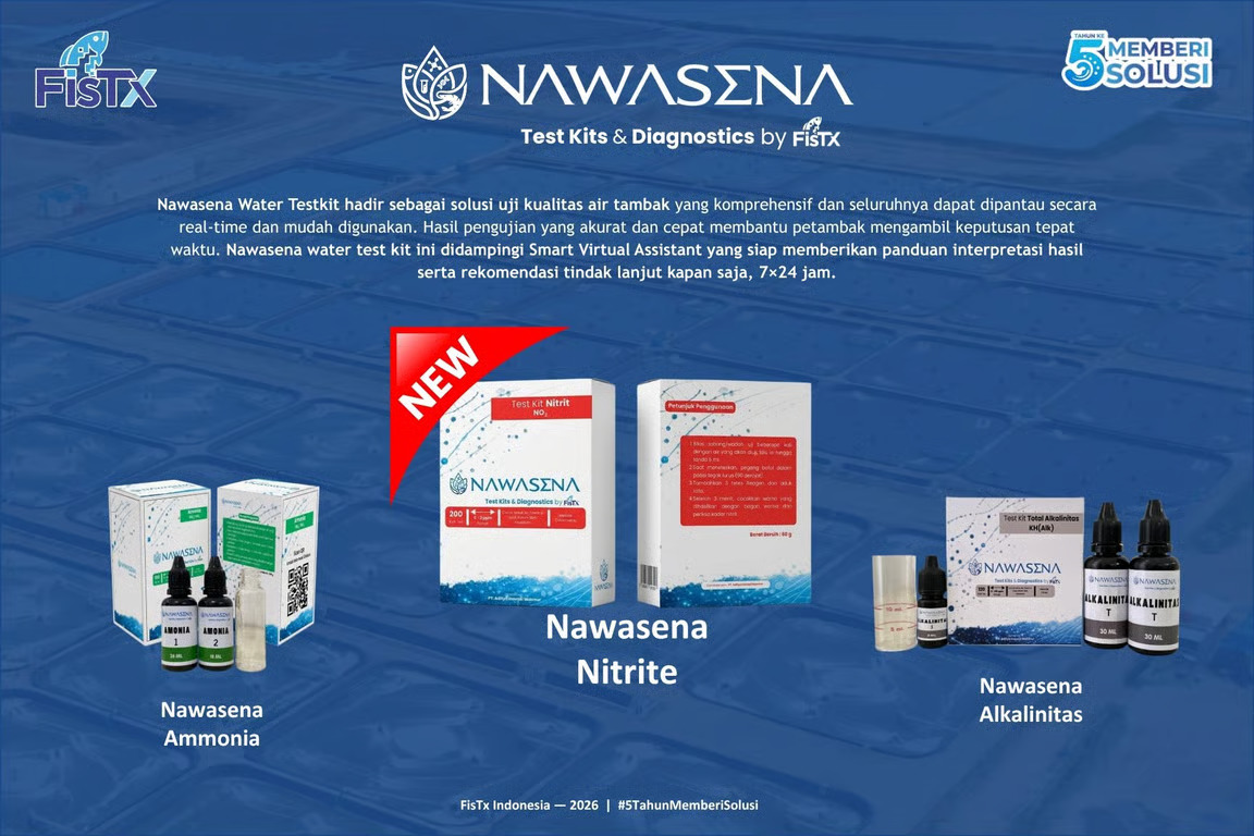 FisTx Lengkapi NAWASENA Water Test Kit dengan Varian Nitrit, Pantau Tiga Parameter Kunci Tambak Lebih Mudah da