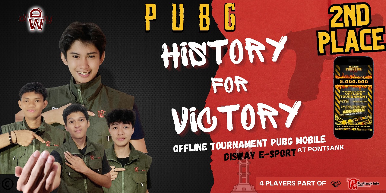 Datang Sebagai Tim Debutan, Disway Raih Runner-Up Dalam Tournament PUBG di Kopi Tiam Pontianak