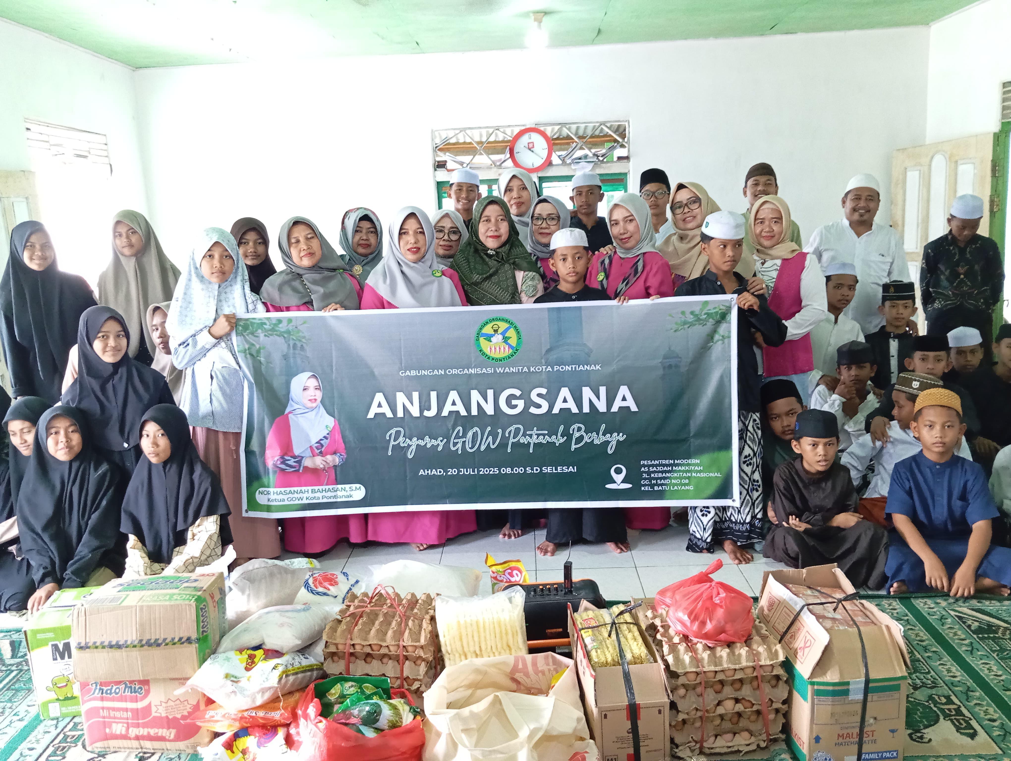 GOW Pontianak Salurkan Bantuan Sosial ke Ponpes As Sajdah Makkiyah