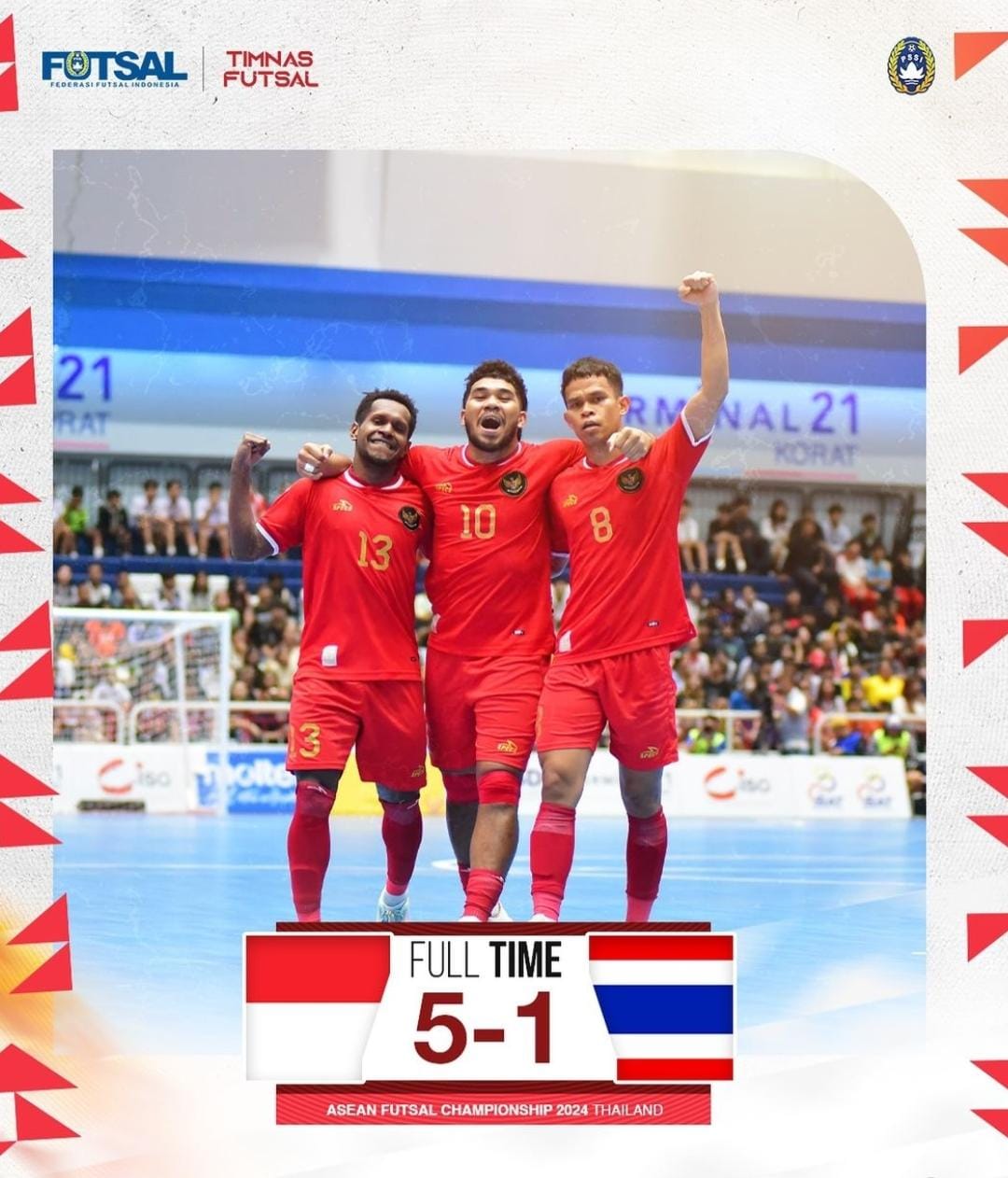 Bantai Thailand 5-1, Timnas Futsal Indonesia Lolos ke Final AFF