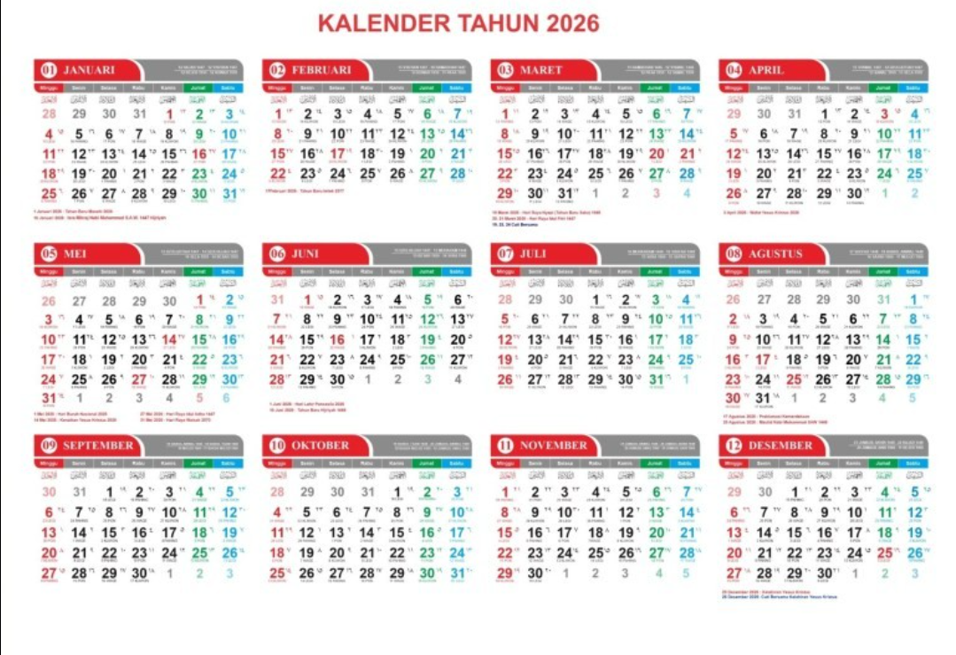 Daftar Lengkap Tanggal Penting Januari 2026: Hari Nasional, Internasional, dan Libur Nasional