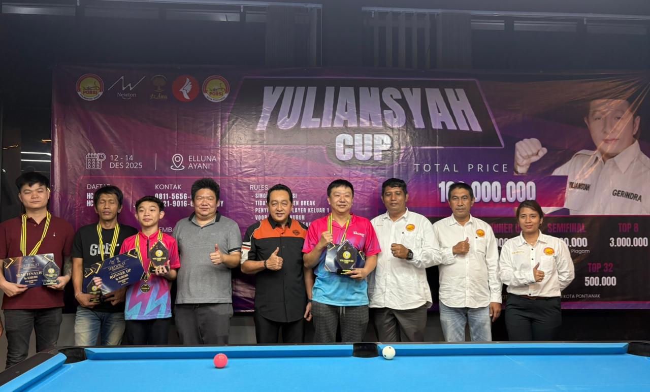 Yuliansyah Cup 2025, Turnamen Biliar Berhadiah Ratusan Juta Rupiah di Pontianak