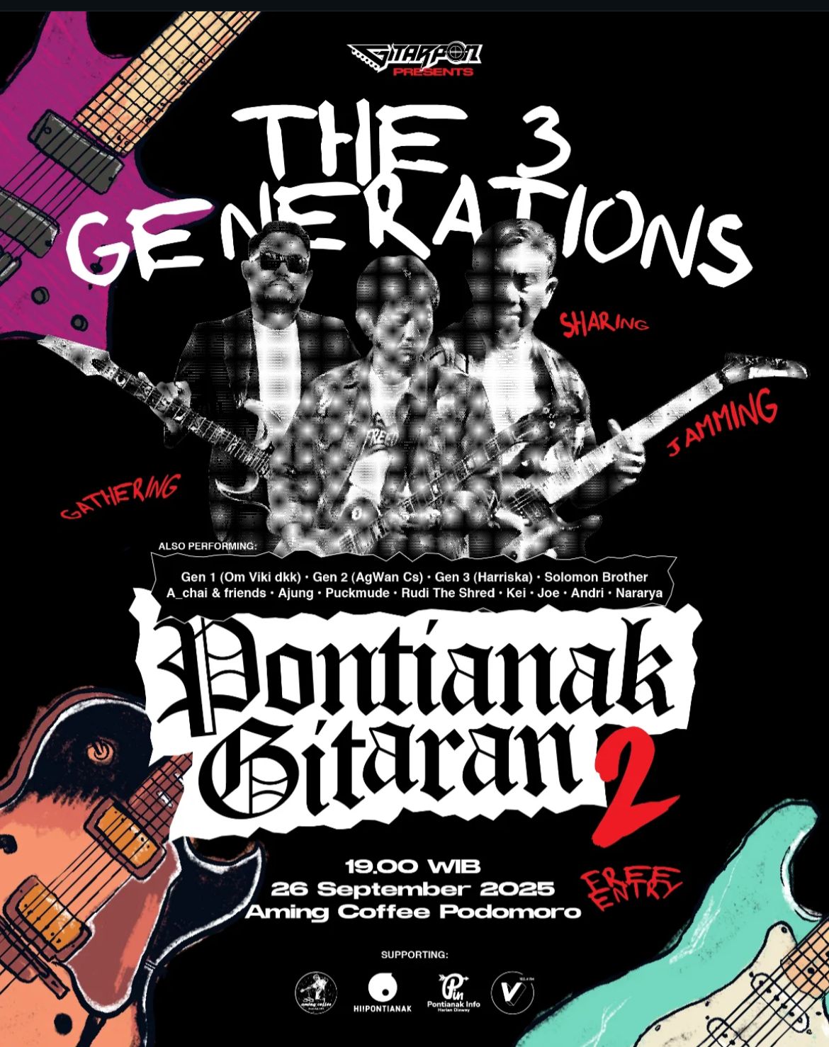 Pontianak Gitaran 2: Kolaborasi 3 Generasi Gitaris dan Aksi Charity Komunitas GitarPon