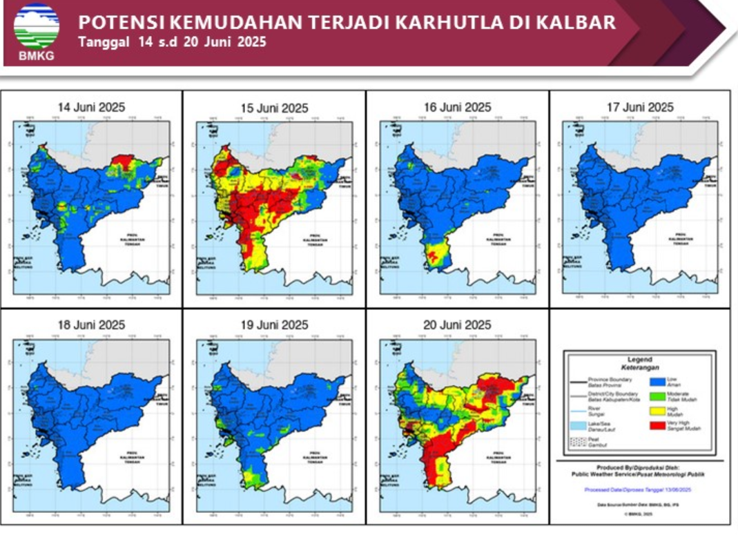 BMKG Rilis Potensi Karhutla di Kalimantan Barat Seminggu ke Depan, 14 - 20 Juni 2025