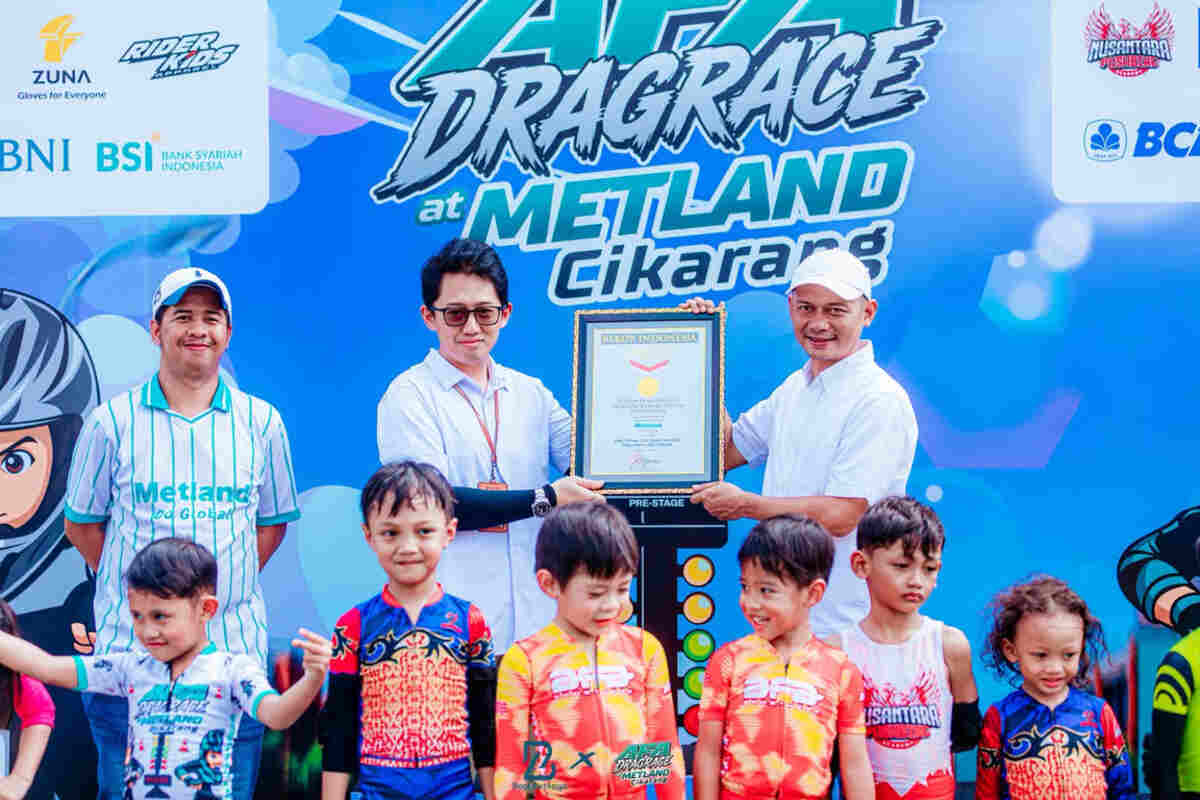 Metland Cikarang Raih Rekor MURI Dragrace Pushbike Anak Terbanyak