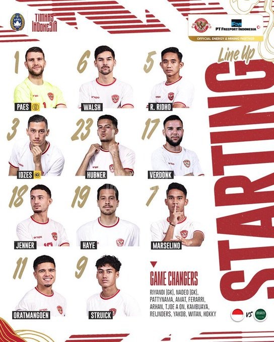 Live Indonesia vs Arab Saudi, Berikut Starting XI Asuhan Shin Tae-yong