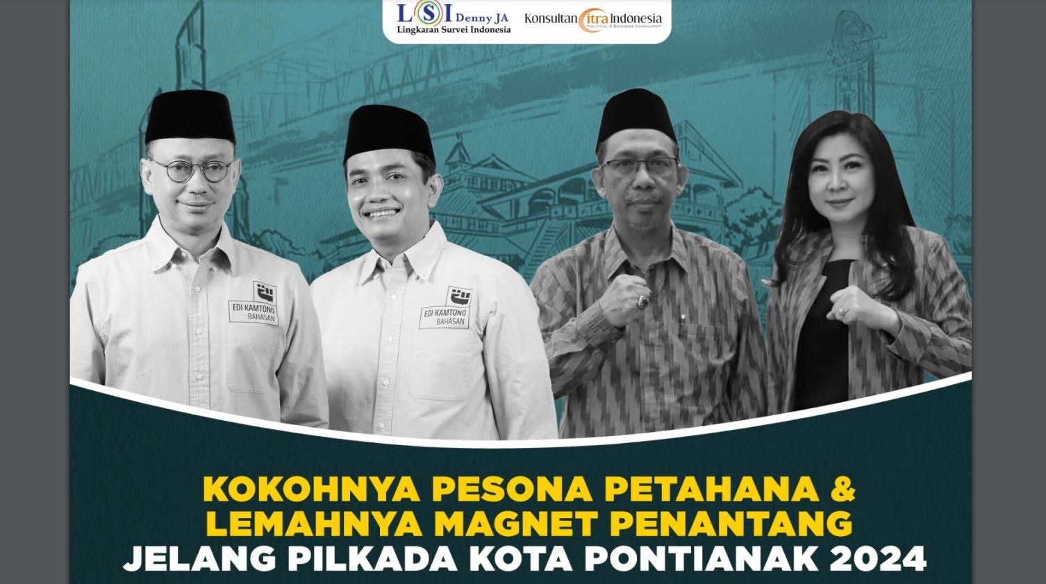 Survei LSI Elektabilitas Pilkada Pontianak 2024: Edi-Bahasan Unggul 70,7%, Mulyadi-Harti Hanya 16%