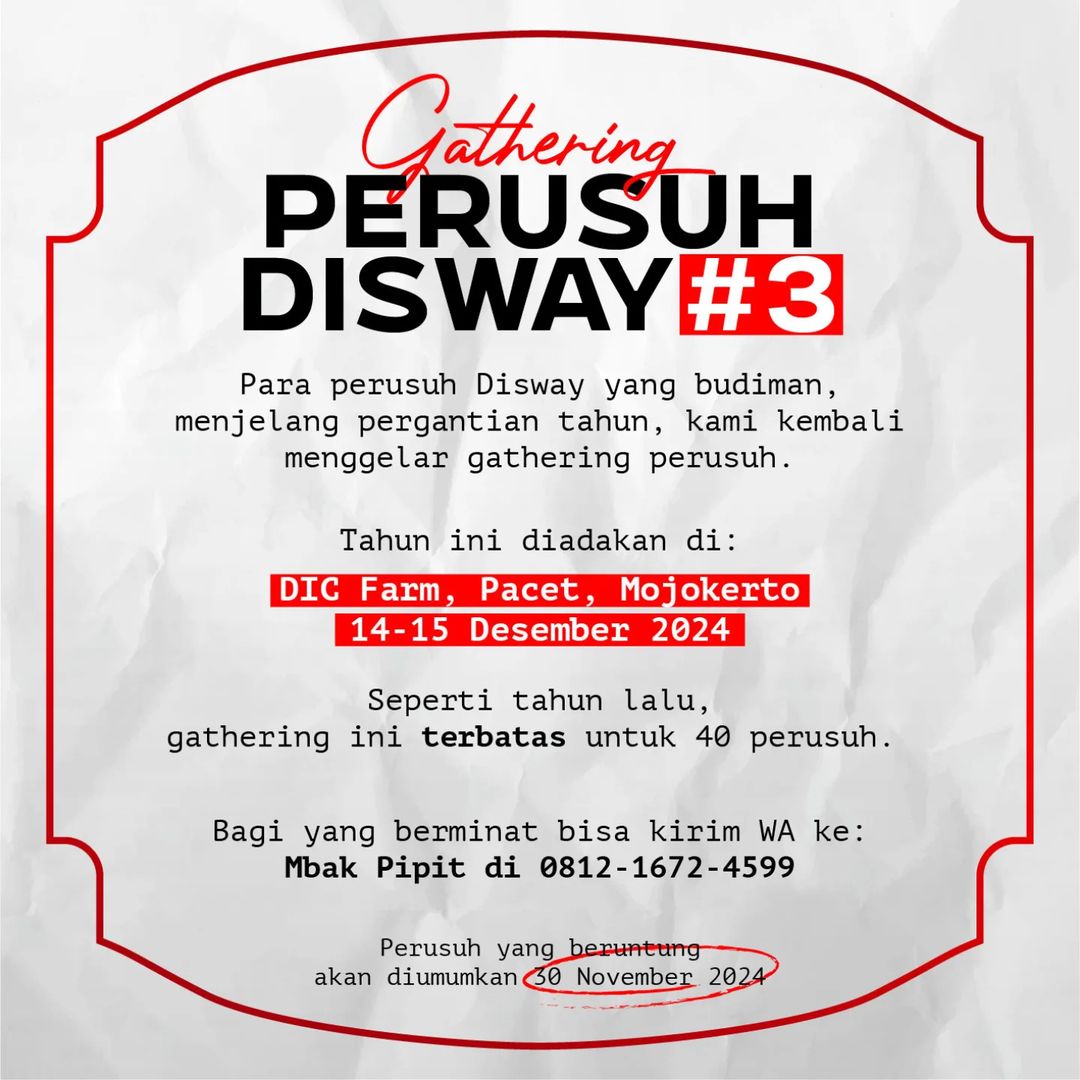 Tradisi Tahunan Gathering Perusuh Disway Kembali Digelar, 2024 di Pacet Mojokerto!