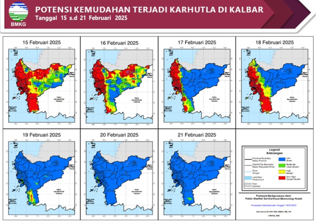 BMKG Rilis Potensi Karhutla di Kalimantan Barat Seminggu ke Depan, 15 - 21 Februari 2025