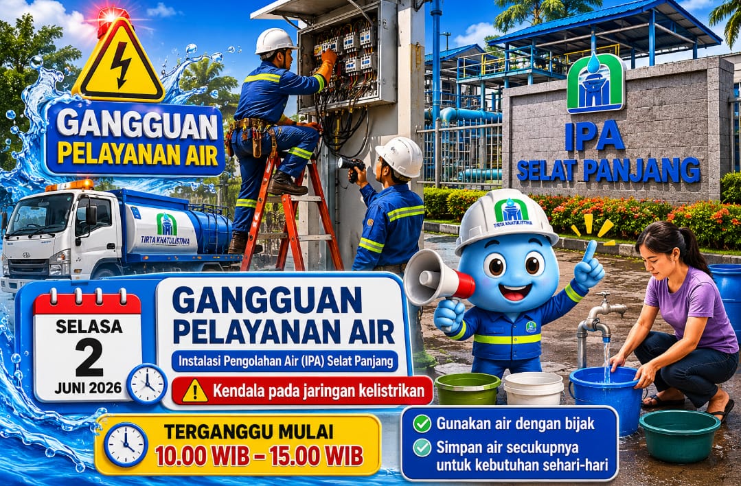 PDAM Informasikan Gangguan Pelayanan Air di Pontianak Utara 2 Juni 2026