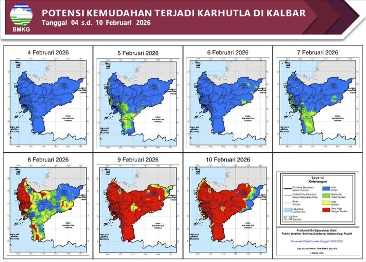 BMKG Kalbar Rilis Peringatan Potensi Karhutla 4–10 Februari 2026