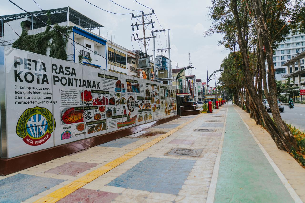 Pemkot Pontianak Tata Trotoar Teuku Umar, Perkuat Branding Kota Lewat Peta Rasa