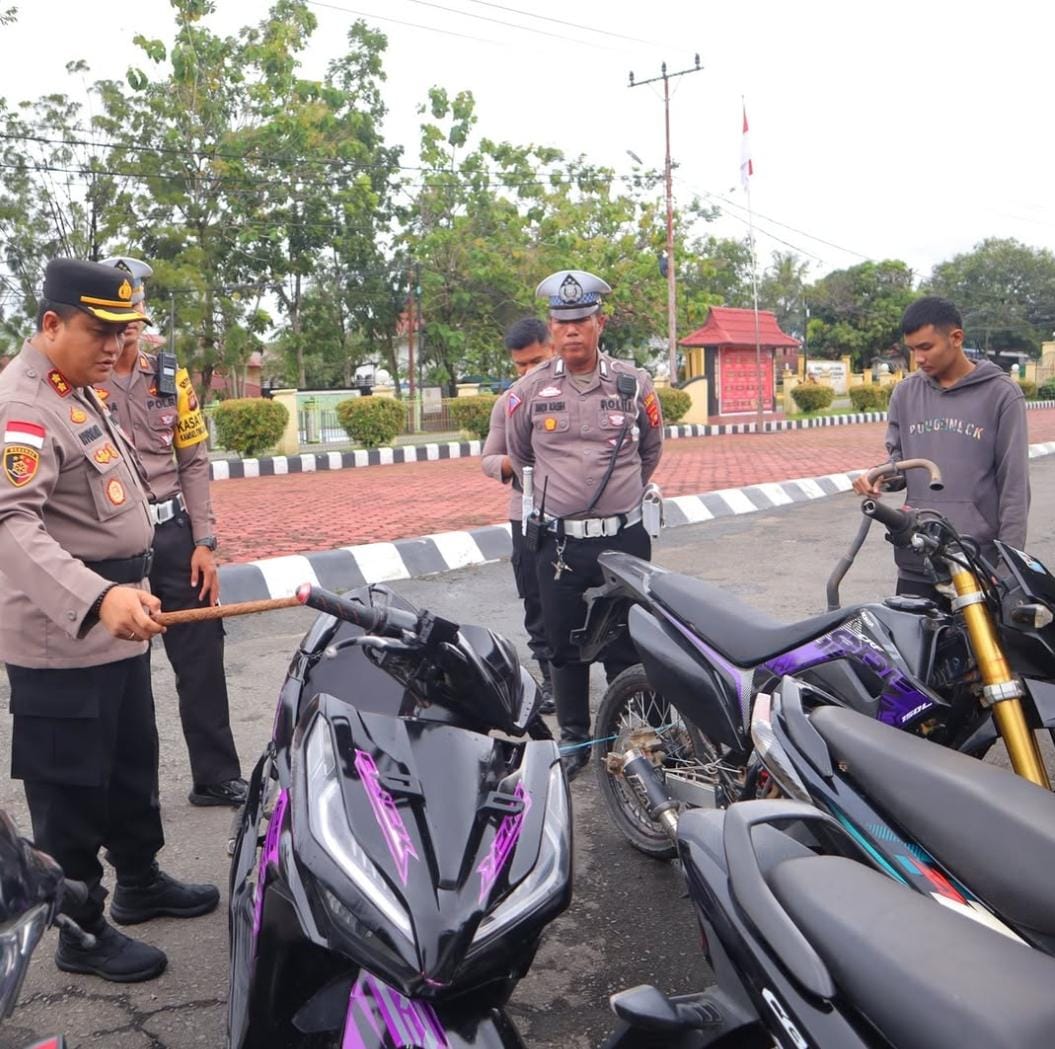 Puluhan Motor Balap Liar Diamankan Satlantas Polres Sintang saat Malam Minggu