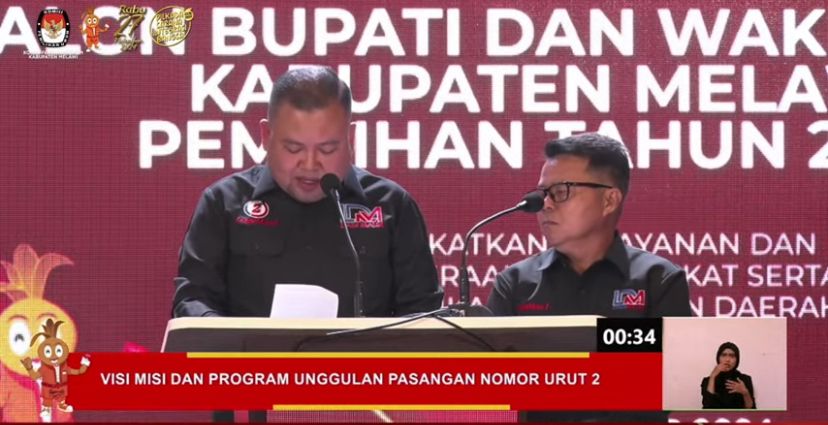 Debat Publik Pilkada 2024, Dadi-Malin Sampaikan Prestasi Melawi Raih WTP 5 Kali Berturut-turut