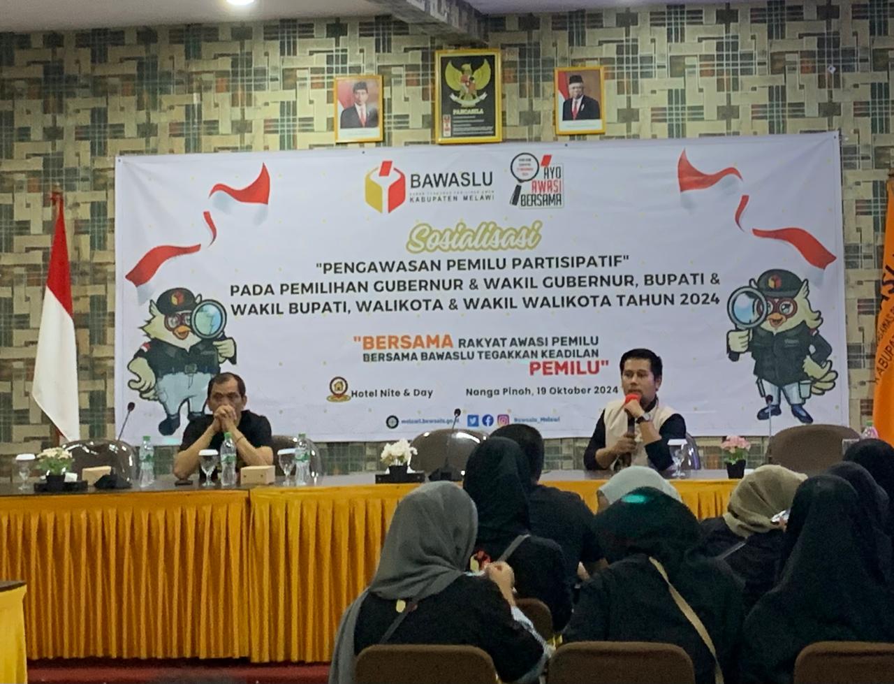 Ratusan Pemuda Melawi Hadiri Sosialisasi Pengawasan Pemilu Partisipatif Pilkada 2024