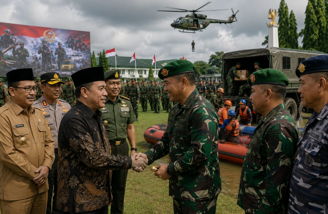 Gubernur Ria Norsan Apresiasi Peran TNI Hadapi Situasi Bencana di Kalbar