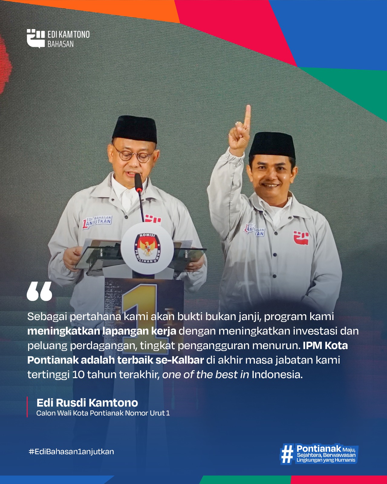 Debat Publik Cawako Pontianak, Edi-Bahasan Bakal Tingkatkan Lapangan Pekerjaan