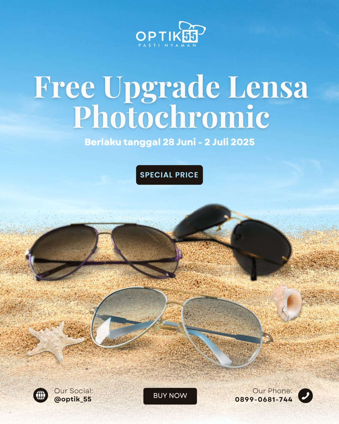 Optik 55 Gratiskan Lensa Photochromic di Ulang Tahun ke-11, Pengiriman Sampai Badau!