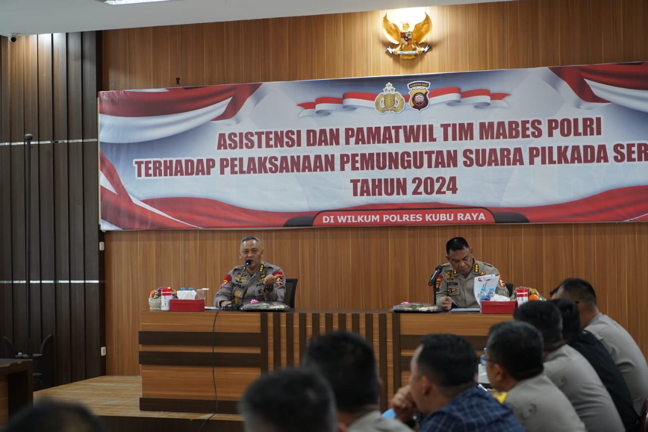 Tim Asistensi Mabes Polri Tinjau Persiapan Pengamanan Pilkada di Kubu Raya, Tekankan Netralitas