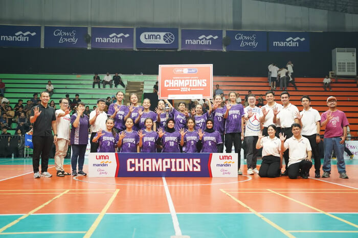 Debut pertama di Liga Mahasiswa 2024, Tim Basket Putri BINUS University Berhasil Raih Juara Regional