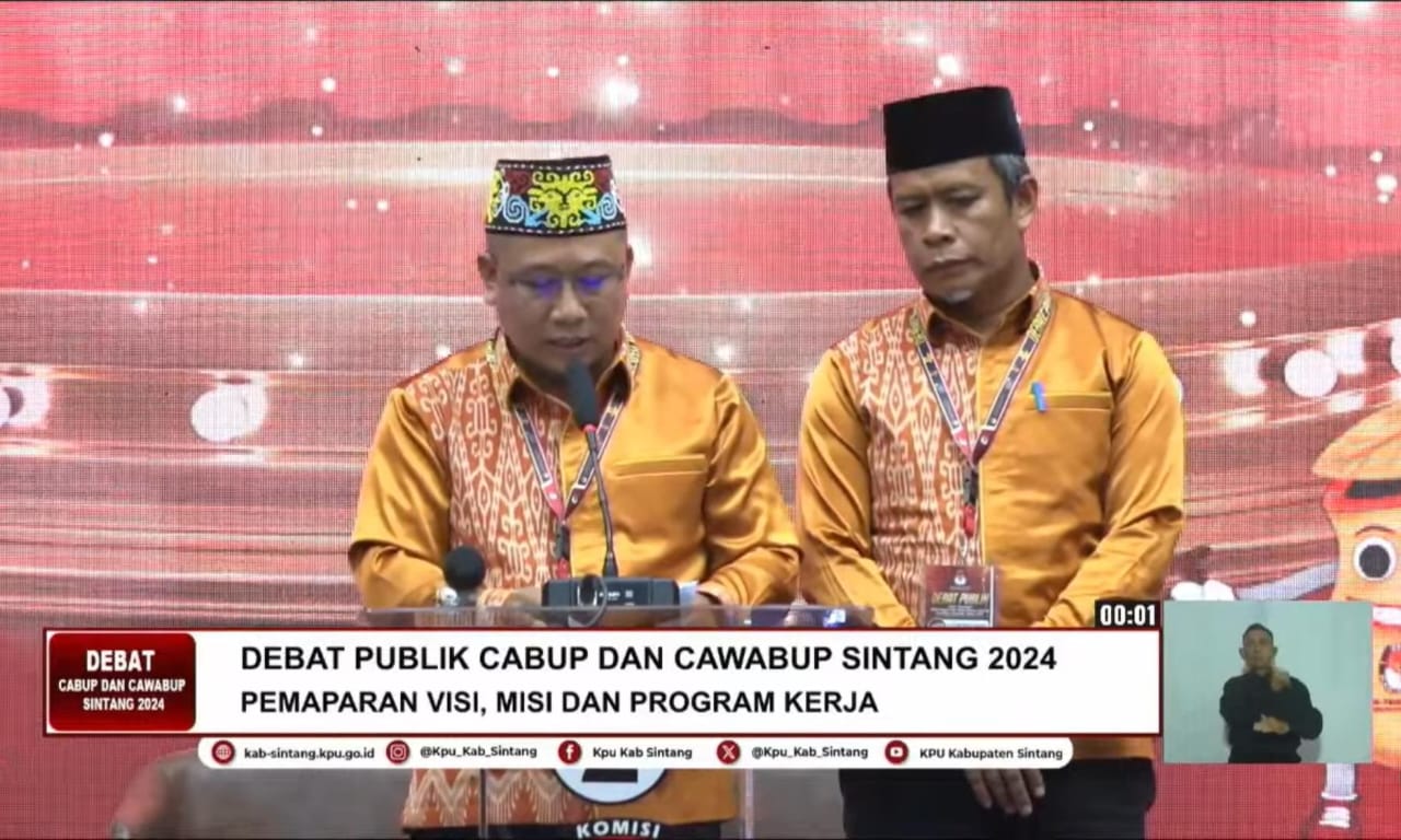 Pasangan Hero di Debat Publik Pilkada Sintang 2024: Wujudkan Sintang Religius, Maju, dan Berkeadilan