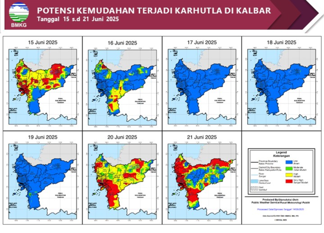 BMKG Rilis Potensi Karhutla di Kalimantan Barat Seminggu ke Depan, 15–21 Juni 2025