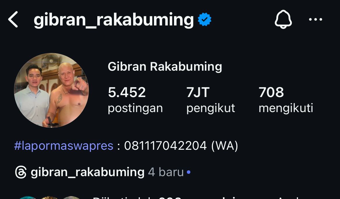 Foto Profil Instagram Gibran Bersama Asiang: Kode Politik Menuju Pilpres 2029?