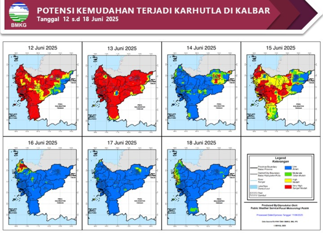 BMKG Rilis Potensi Karhutla di Kalimantan Barat Seminggu ke Depan, 12-18 Juni 2025
