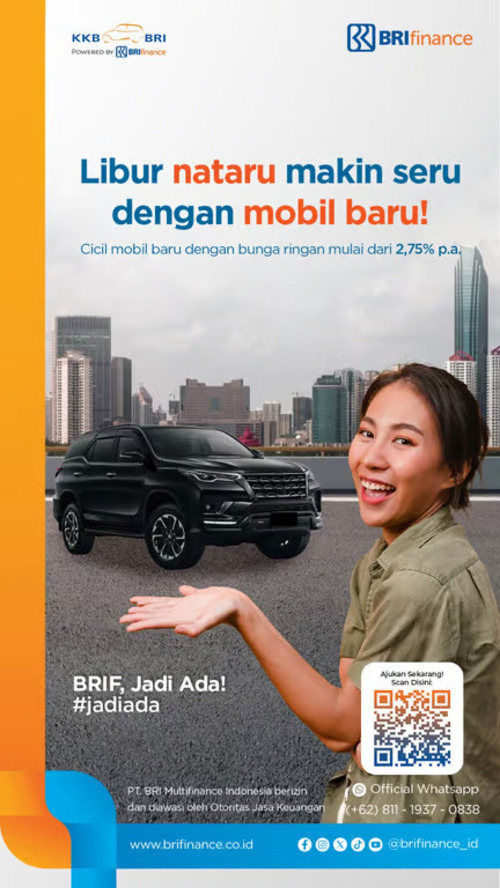 Jelang Libur Nataru, BRI Finance Tawarkan Promo Seru KKB Mobil Baru