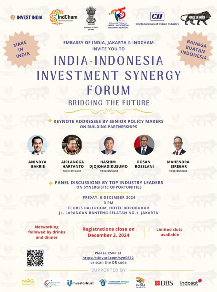 India-Indonesia Investment Synergy Forum: Menjembatani Masa Depan untuk Pertumbuhan Berkelanjutan