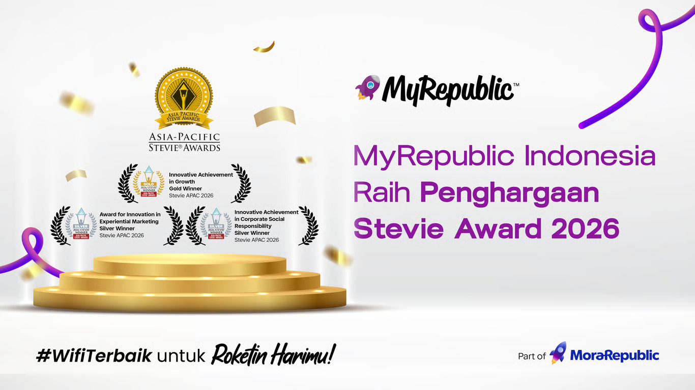 MyRepublic Indonesia  Raih 3 Penghargaan Stevie Awards 2026