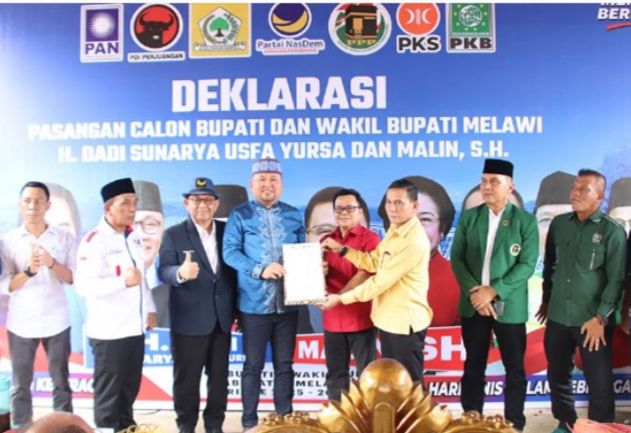 Didukung Oleh 8 Partai, Pasangan Dadi-Malin Deklarasi Maju Pilkada Melawi