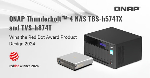 QNAP Thunderbolt™ 4 NAS TBS-h574TX dan TVS-h874T Memenangkan Penghargaan Desain Produk Red Dot 2024