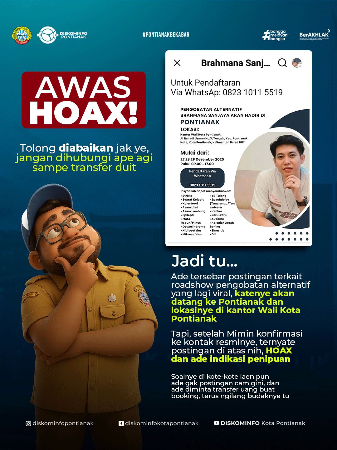 Hoax Pengobatan Alternatif Viral di Facebook, Pemkot Pontianak Keluarkan Peringatan Resmi