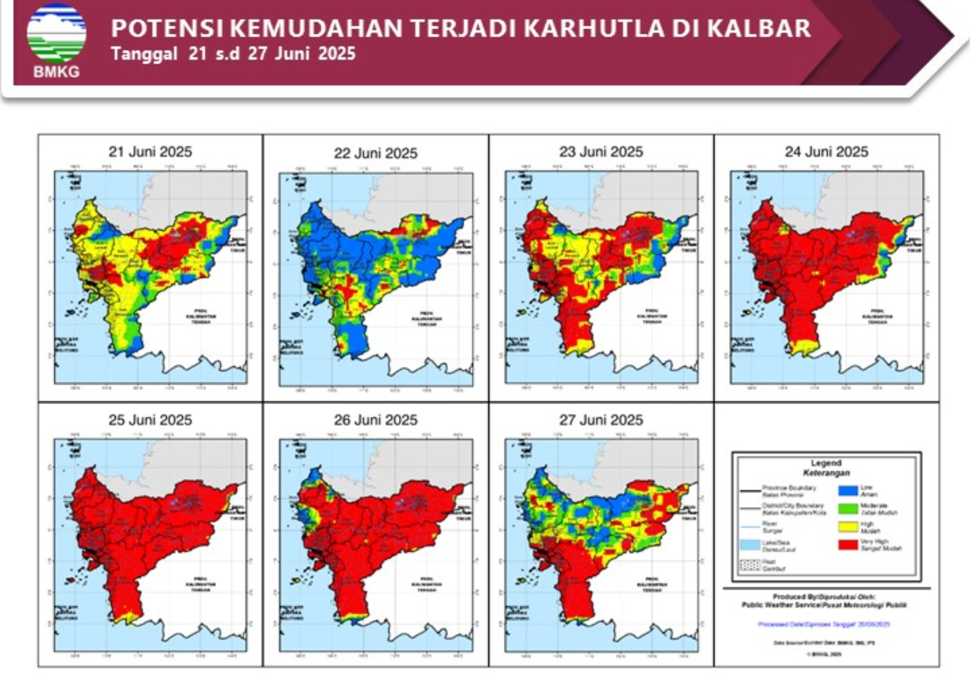 BMKG Rilis Potensi Karhutla di Kalimantan Barat Seminggu ke Depan, 21–27 Juni 2025