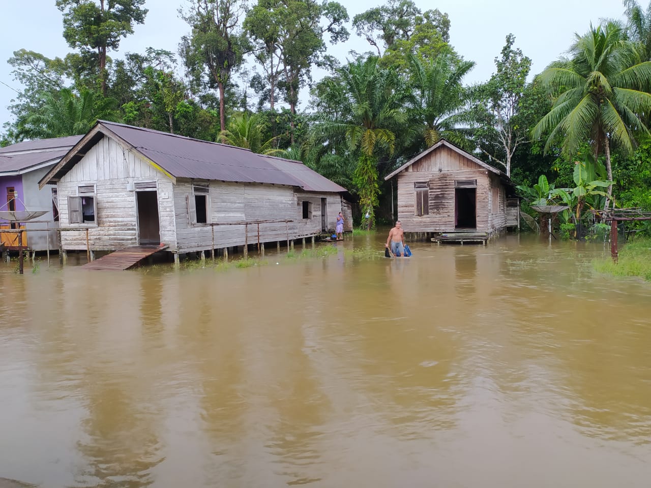 Banjir dan Tanah Longsor telah Melanda Beberapa Desa di Kec. Ngabang, Kab. Landak. Kalimantan Barat.