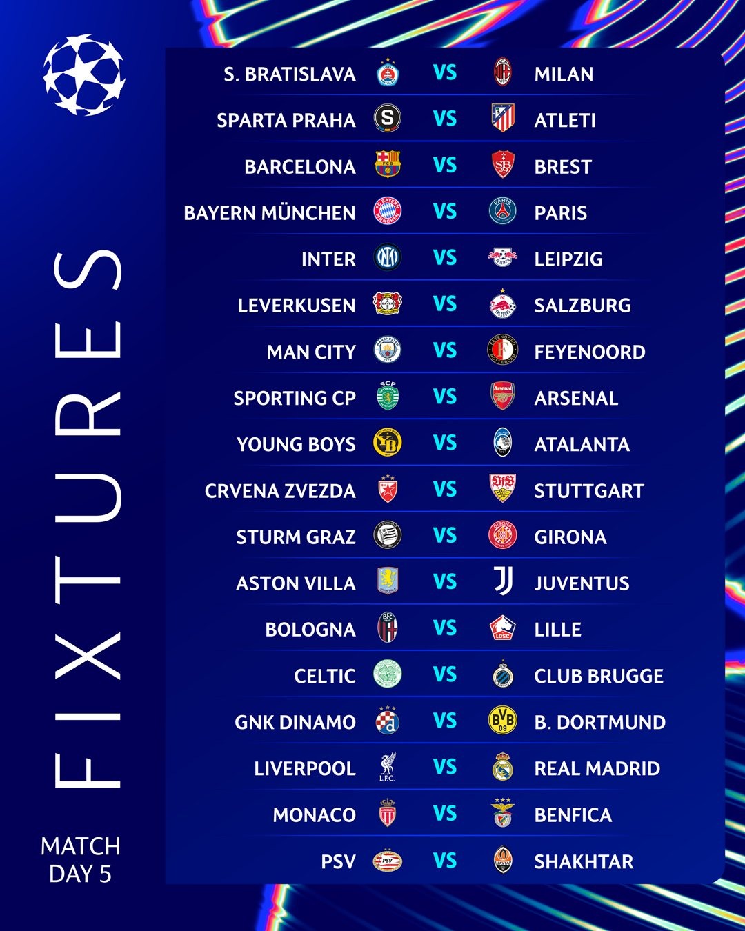 Jadwal Liga Champions Matchday 5: Waktu Kick-off dan Siaran Streaming