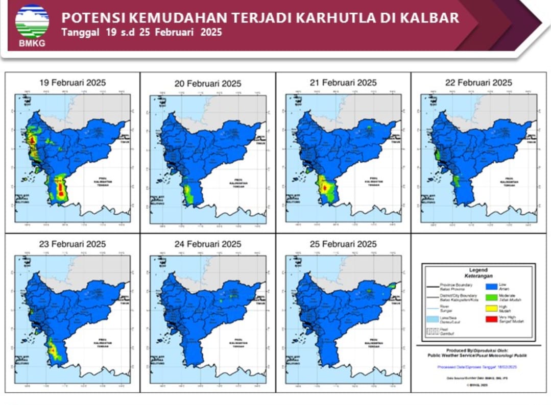 BMKG Rilis Potensi Karhutla di Kalimantan Barat Seminggu ke Depan, 19 - 25 Februari 2025