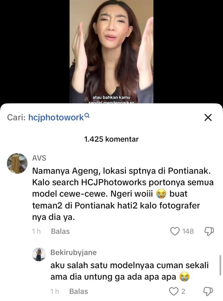 Geger! Dugaan Pelecehan Verbal oleh HCJ Photoworks di TikTok, Salah Satu Model Speak Up