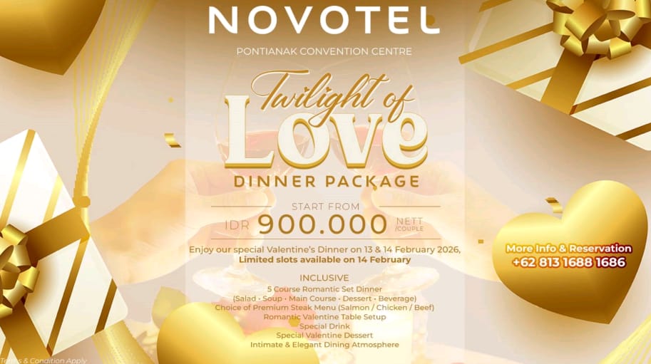 Twilight of Love: Makan Malam Romantis Valentine di Novotel Pontianak Convention Centre
