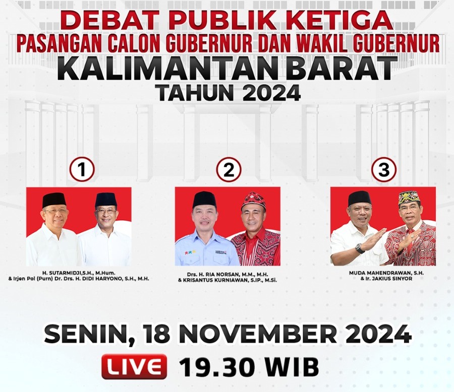 KPU Provinsi Kalimantan Barat: Berikut Tatib dan Tema Debat Terakhir Pilgub Kalbar