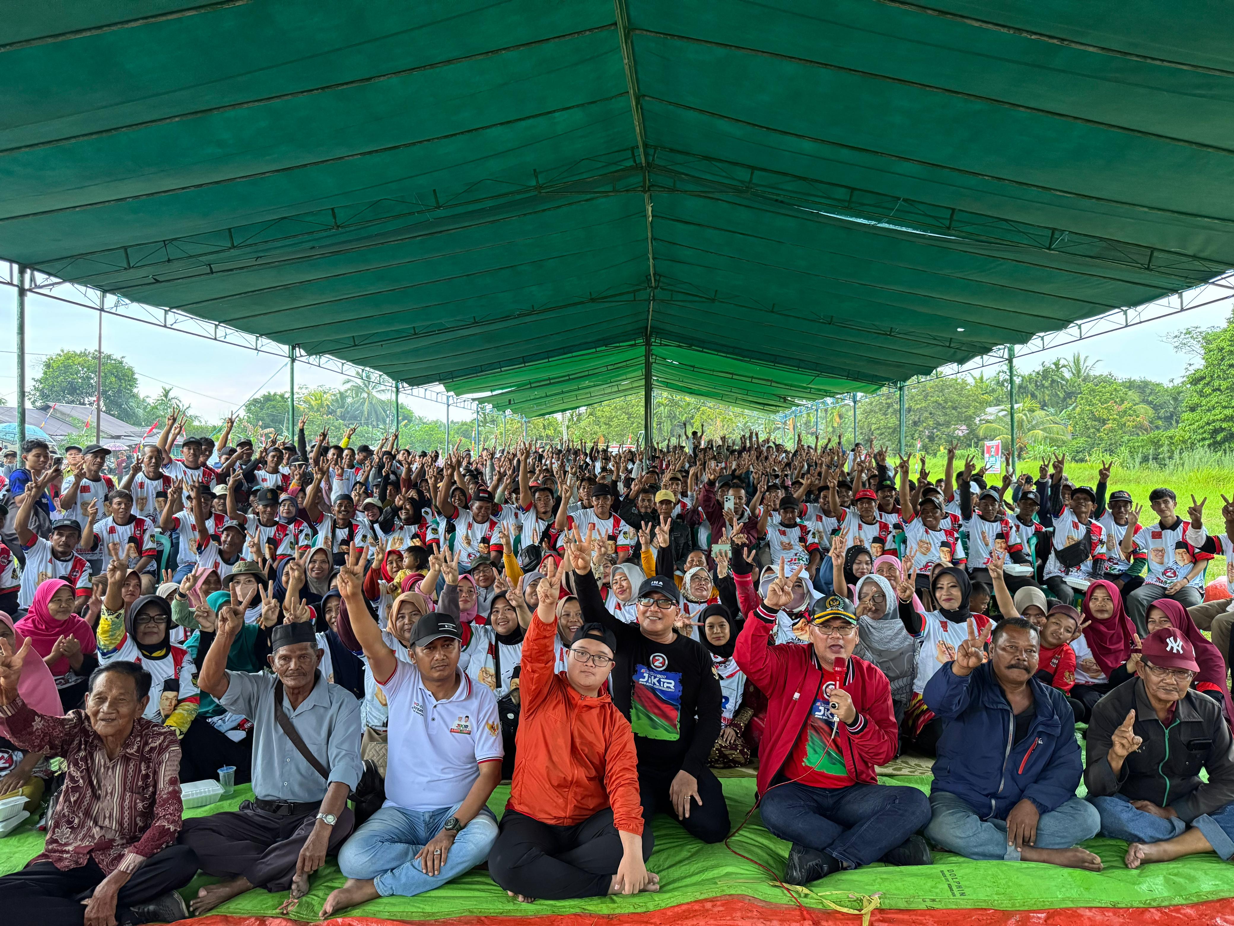 Ribuan Relawan se-Kecamatan Kubu Solid Bergerak Menangkan Paslon Jikir