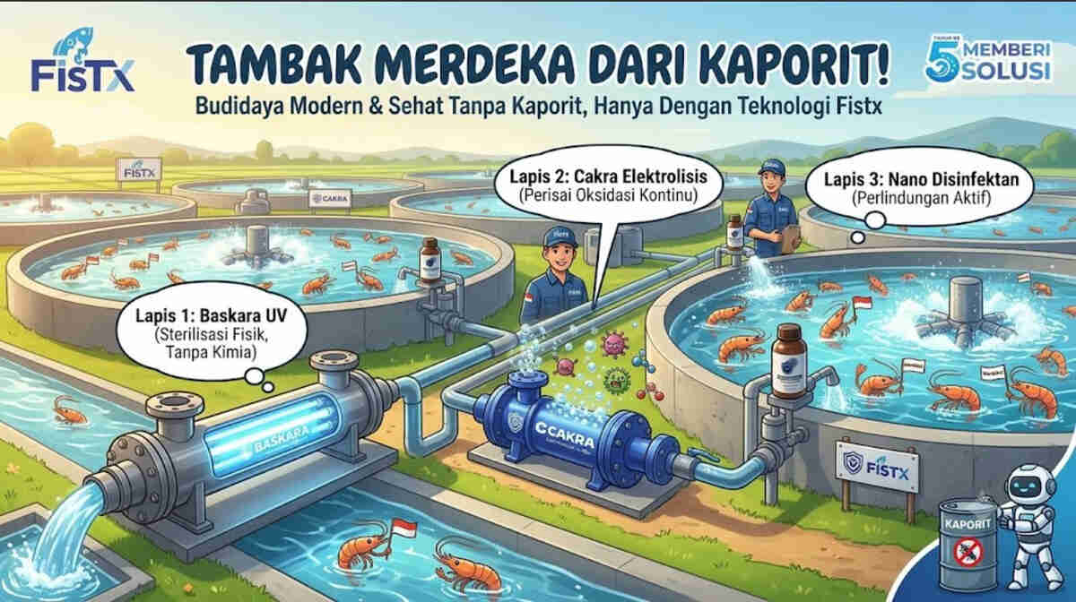 TAMBAK MERDEKA DARI KAPORIT DAN BAHAN KIMIA BERBAHAYA: FisTx Disinfection System Hadirkan Standar Baru Budiday