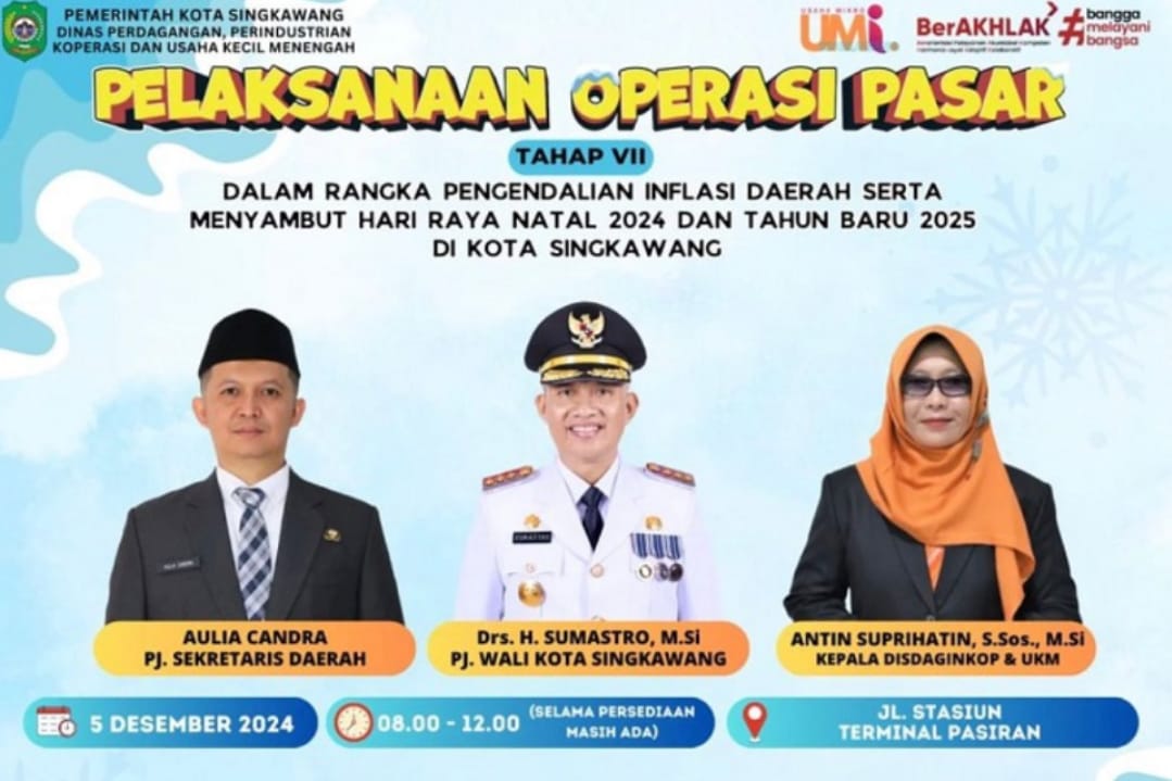 Pengendalian Inflasi Menjelang Natal dan Tahun Baru, Pemkot Singkawang Gelar Operasi Pasar Tahap VII