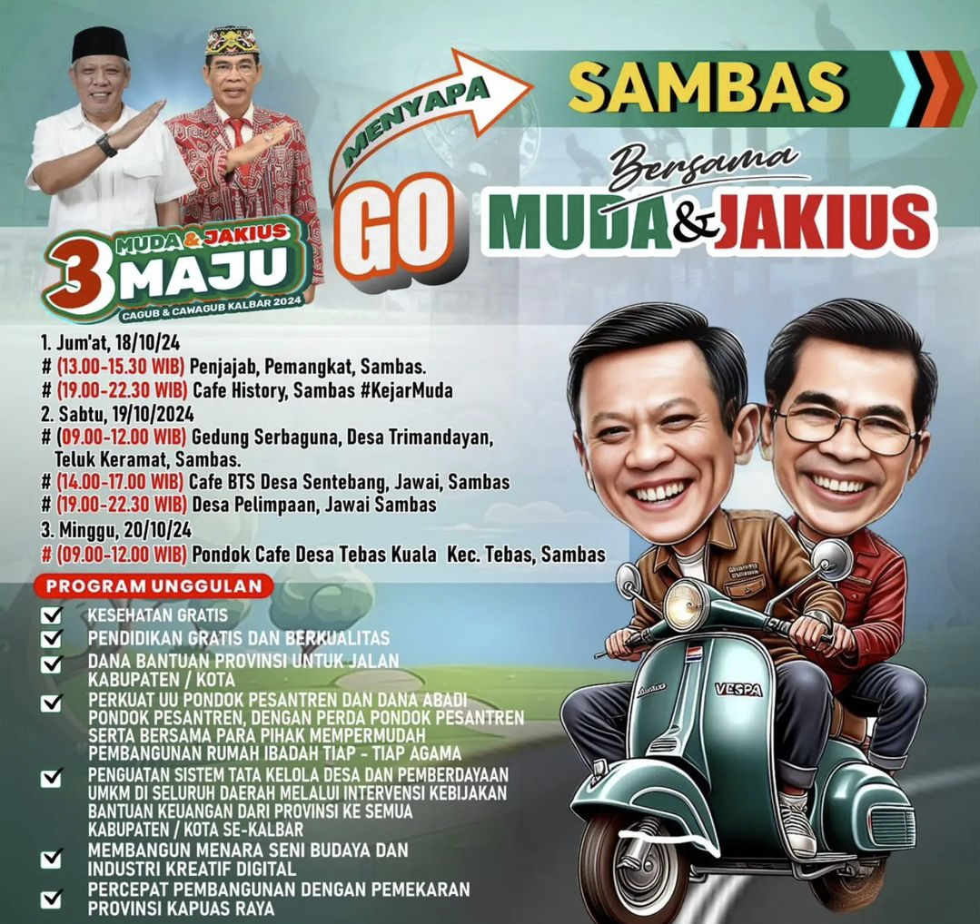 Muda-Jakius Menyapa Warga Sambas, Berikut Jadwal Lengkapnya!